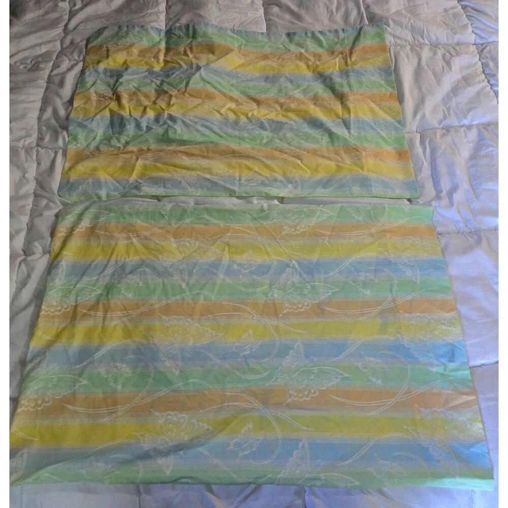 Vintage Springmaid Pastel Butterfly Set of 2 Pillowcases
